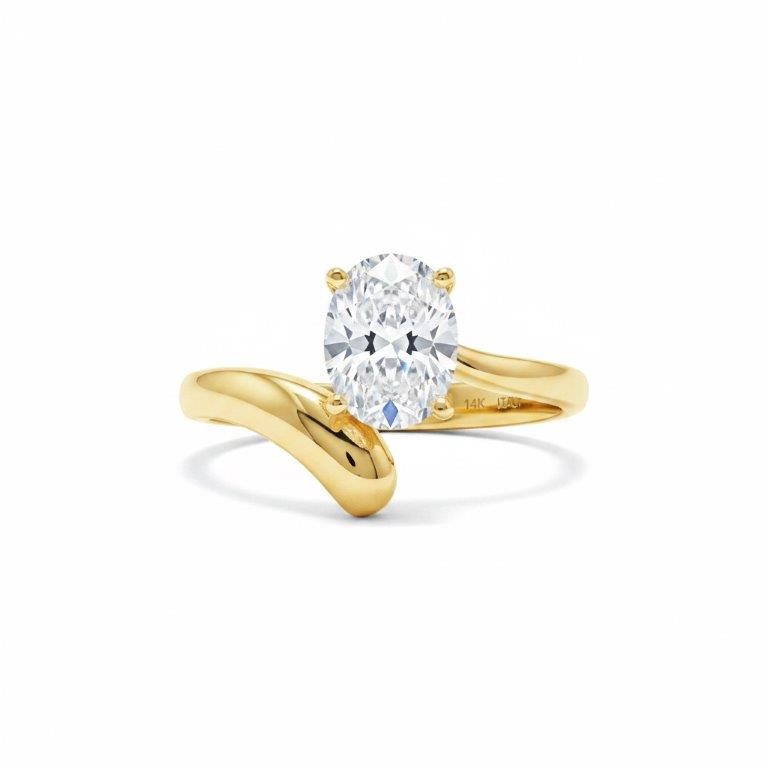 14K/Italy 2.5ct Oval Cut Yellow Gold Bonded Ring Warranty Quality-6US