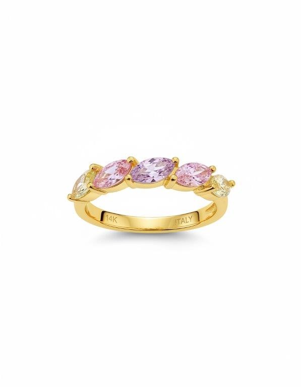 14K/Italy 1.25ctw Oval Cut Yellow Gold Bonded Ring Warranty Quality-7US
