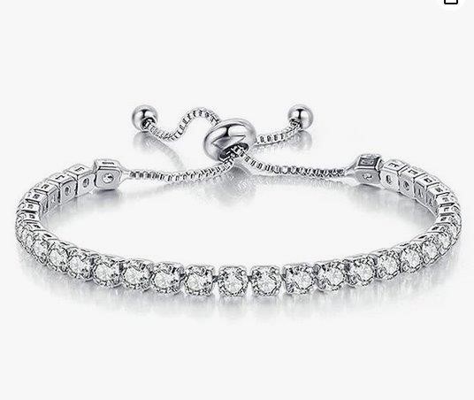 925 Sterling Silver Tennis Bracelet Brilliant Cut Simulated Diamonds