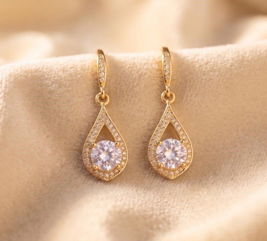 925 Sterling Silver 2.0ct white  Earrings  Simulated Diamonds