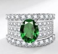 925 Sterling Silver 1.0ct oval Cut White Ring Simulated Diamonds