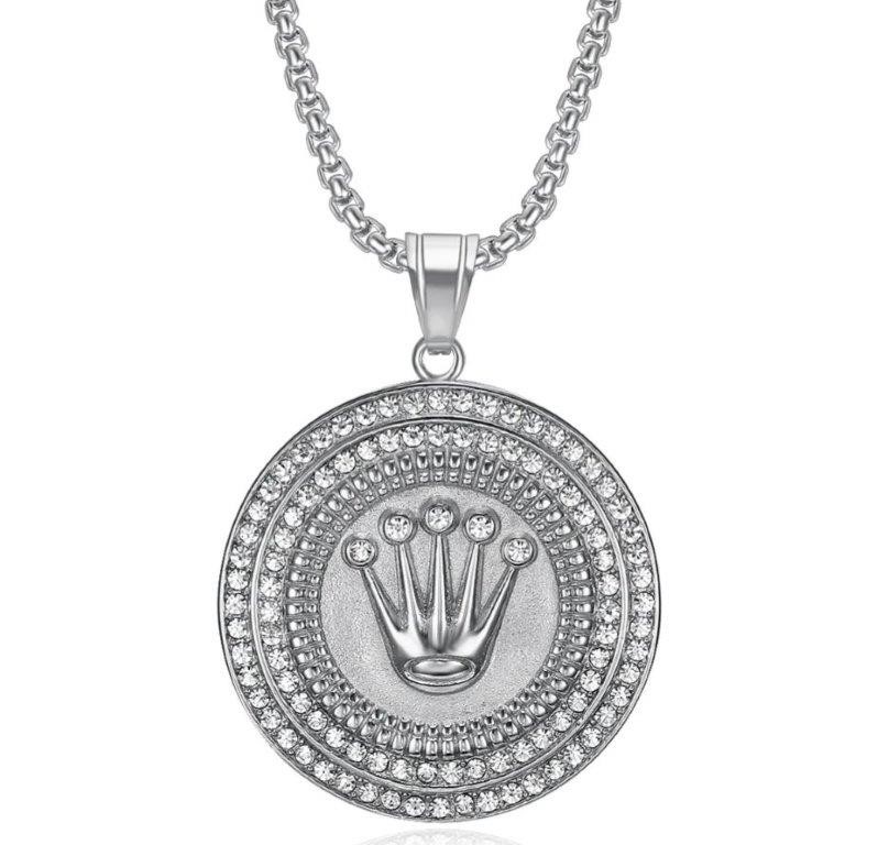 Pendant in 18k White Gold Plated-Free Chain