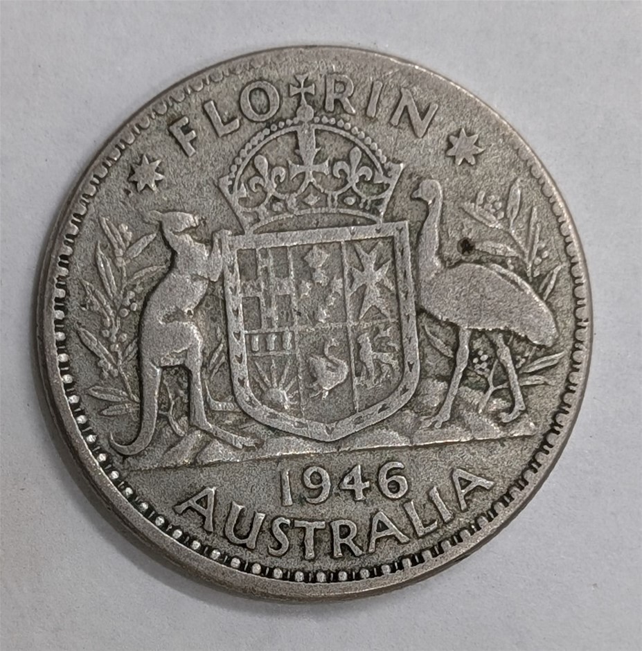 1946 AUSTRALIA Silver Florin Coin
