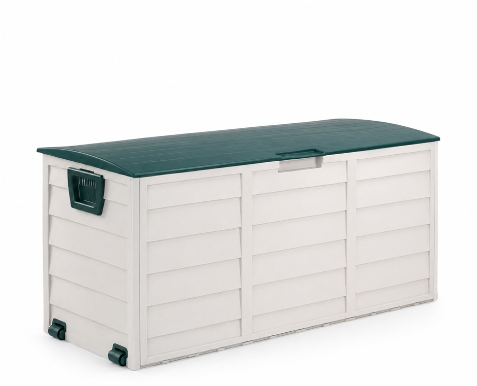 KOMODO Outdoor Storage Chest Lockable Garden Tool Toy Box Organiser 300L Wh