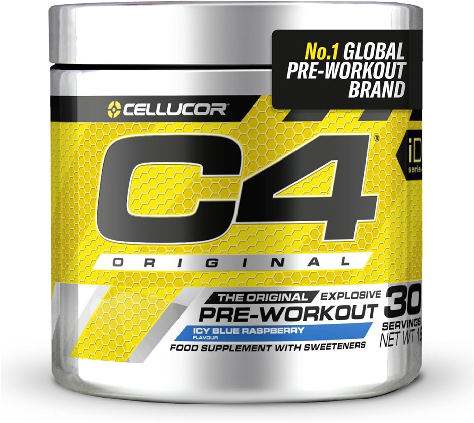 CELLUCOR C4 Pre-Workout Original Icy Blue Razz 195g/30 Serve.