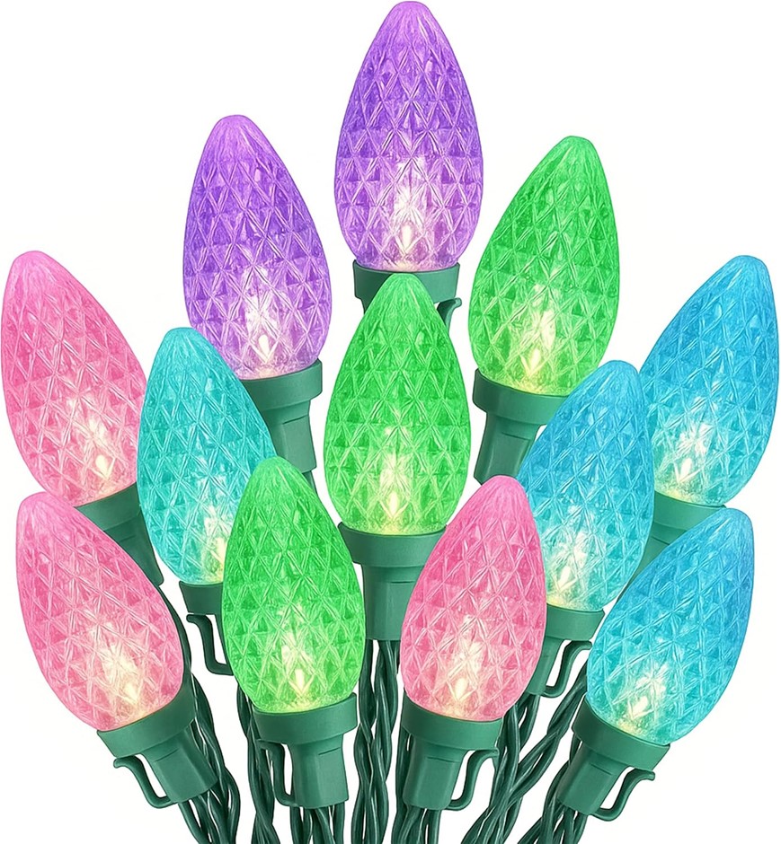 Lexi Lighting 50 LEDs Large Pinecone Connectable Fairy Lights String, Candy