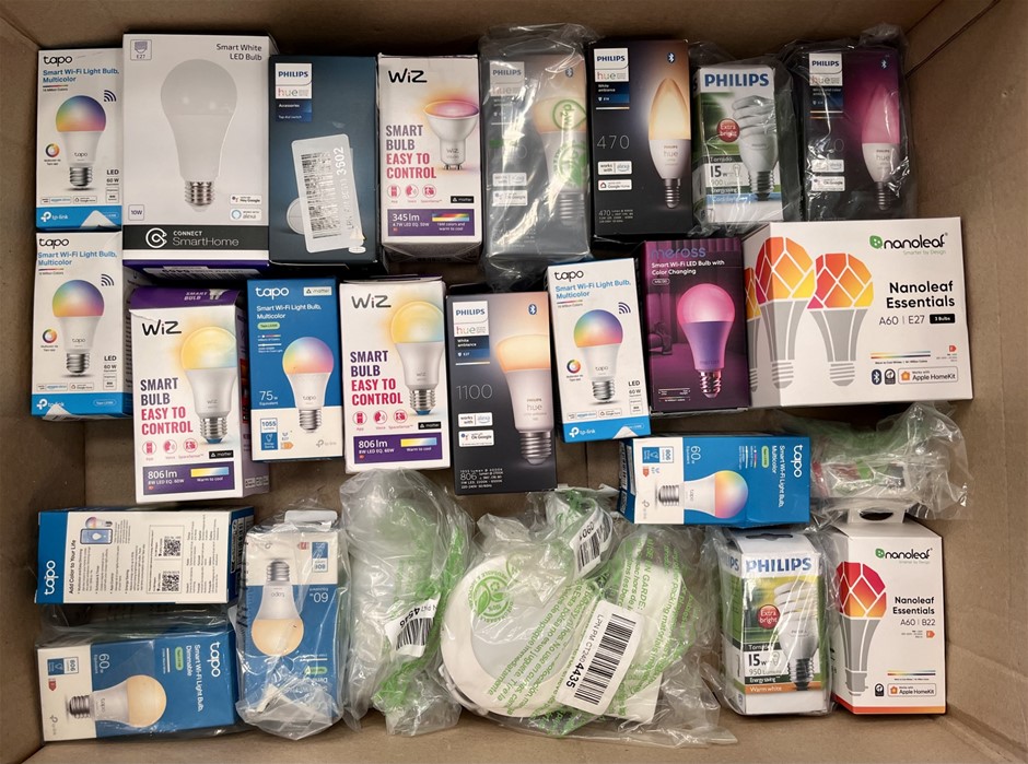 Assorted Smart Home Lighting Including PHILIPS, WiZ, NANOLEAF & More. NB: S