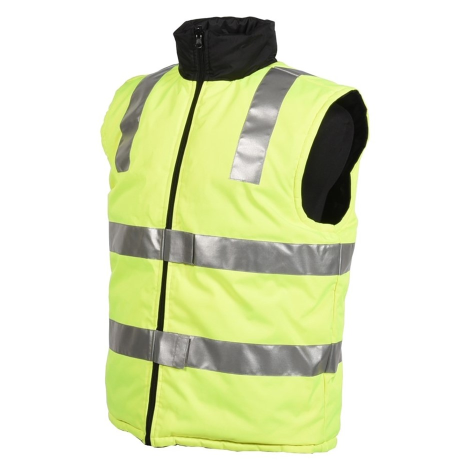 4 x KINCROME Hi Vis Reversible Reflective Safety Vests, Size 2XL, Yellow/Na