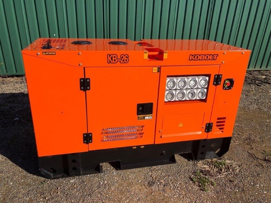 <p>2025 KOBOLT KB26 Silenced 25 kVA Generator (Unused)</p>