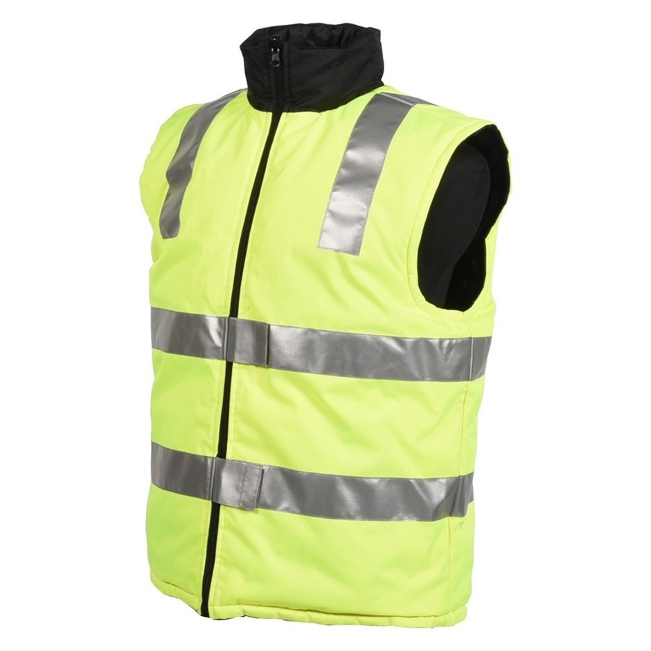4 x KINCROME Hi Vis Reversible Reflective Safety Vests, Size 5XL, Yellow/Na