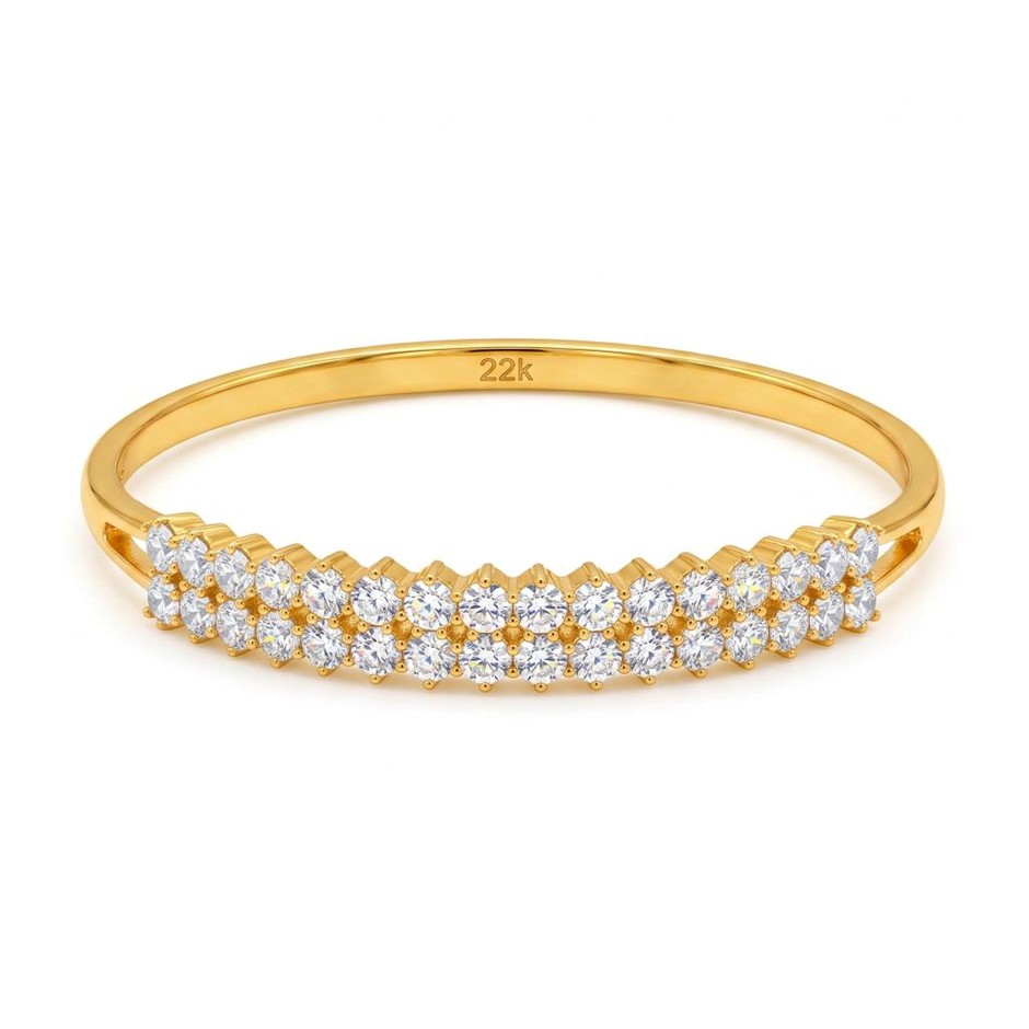 22k Stamped Yellow Gold Bonded Bangle-60mm