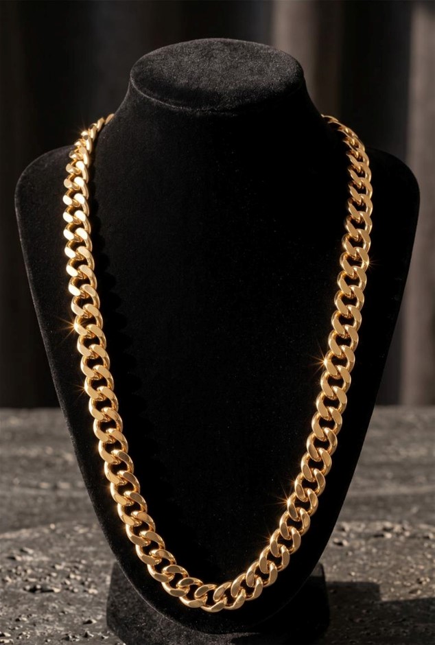 18K/Italy Stamped Rose Gold Filled Cuban Chain -60MM-8mm