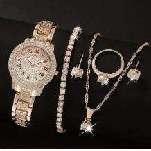 Jewelz Merchants Rose Gold-Tone 5-Piece Set – FREE $10 Jewellery Box