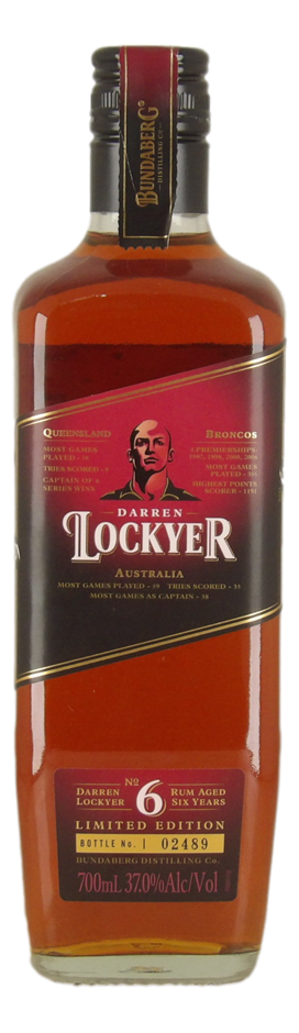 Bundaberg Rum Darren Lockyer 6 Year Old Rum (1x 700mL), QLD.