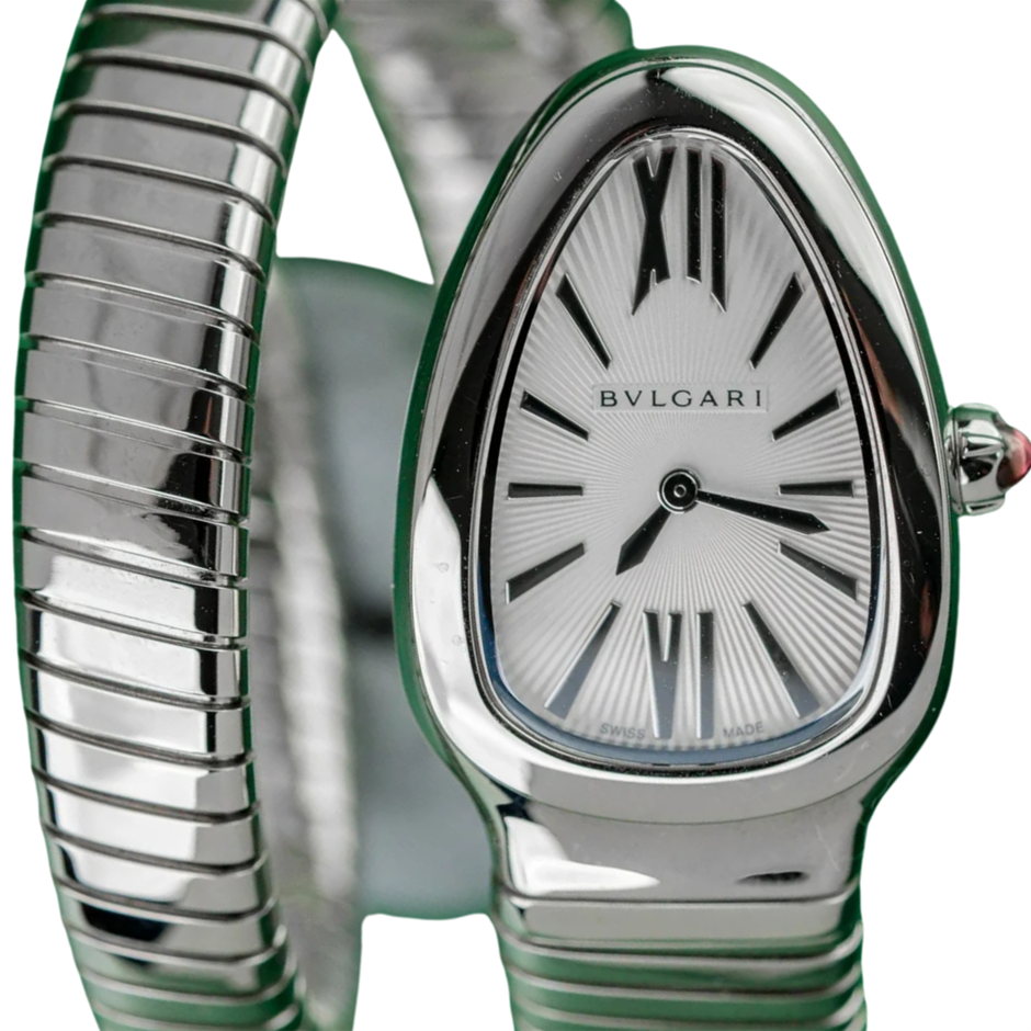 BULGARI SERPENTI TUBOGAS QUARTZ 35MM STAINLESS STEEL REF 101828 BXP COA