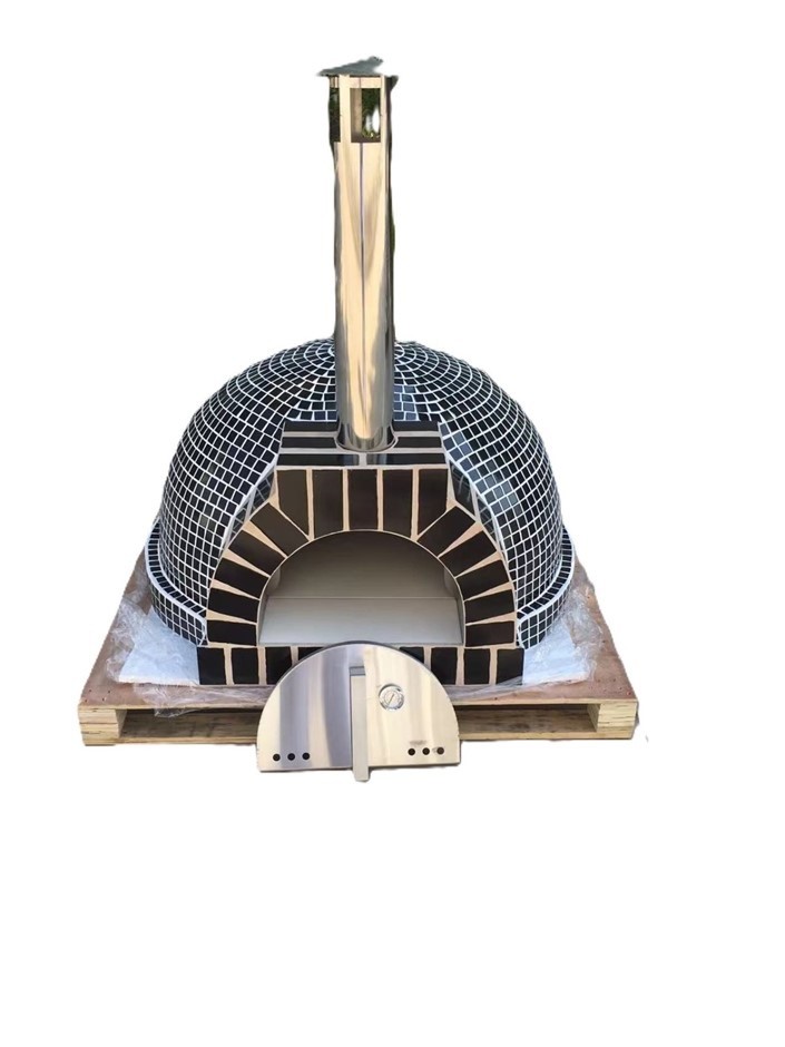 Premium Wood Fired Pizza Oven - Black Square & Balck Brick