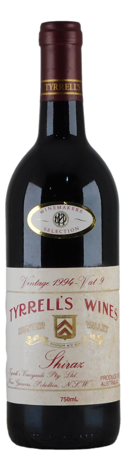 Tyrrell's Vat 9 Shiraz 1994 (1x 750mL), Hunter Valley, NSW.