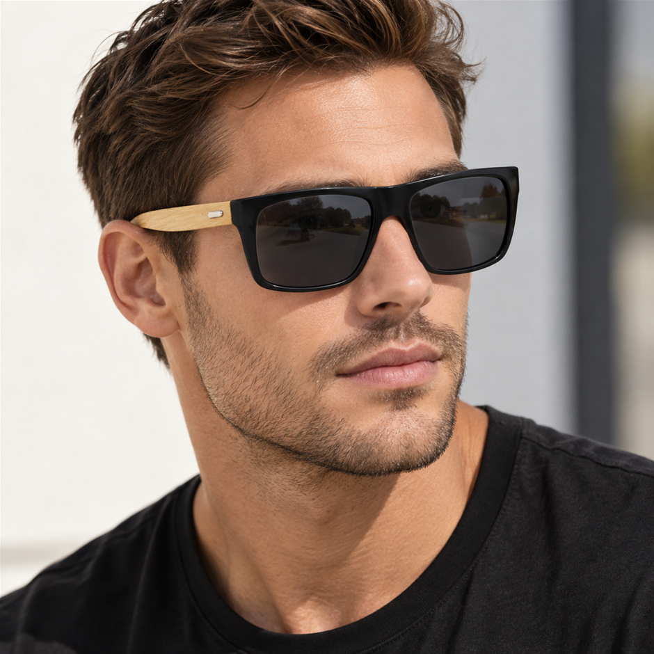 Mens Bamboo Trendy Sunglasses