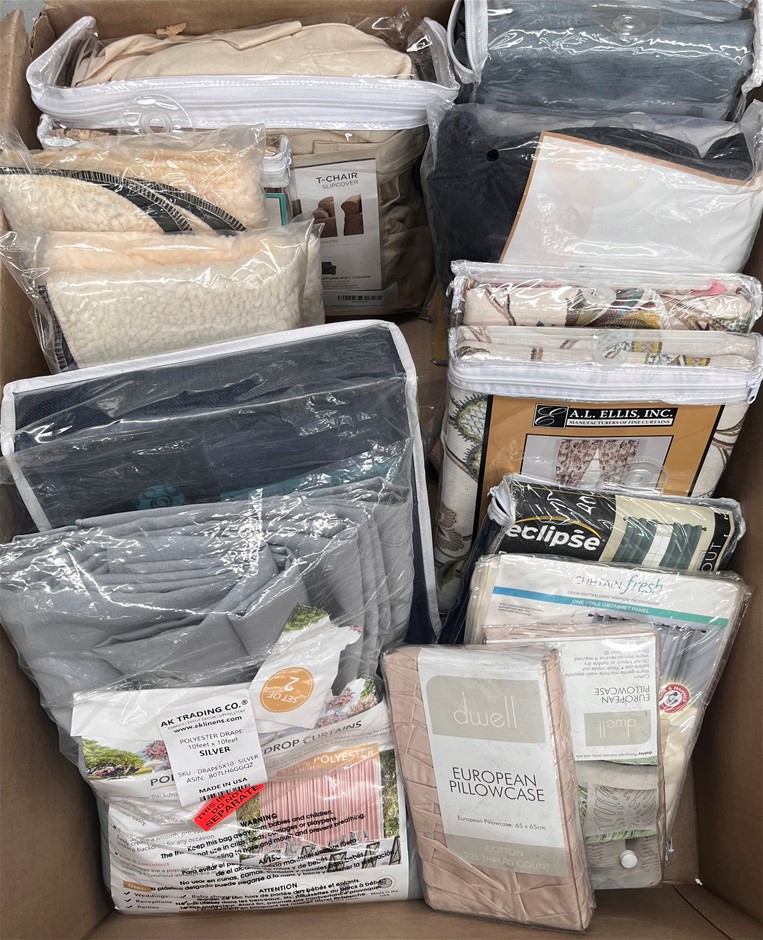 Assorted Curtains and Bedding Products. NB: Sold as shown in image.  Impo