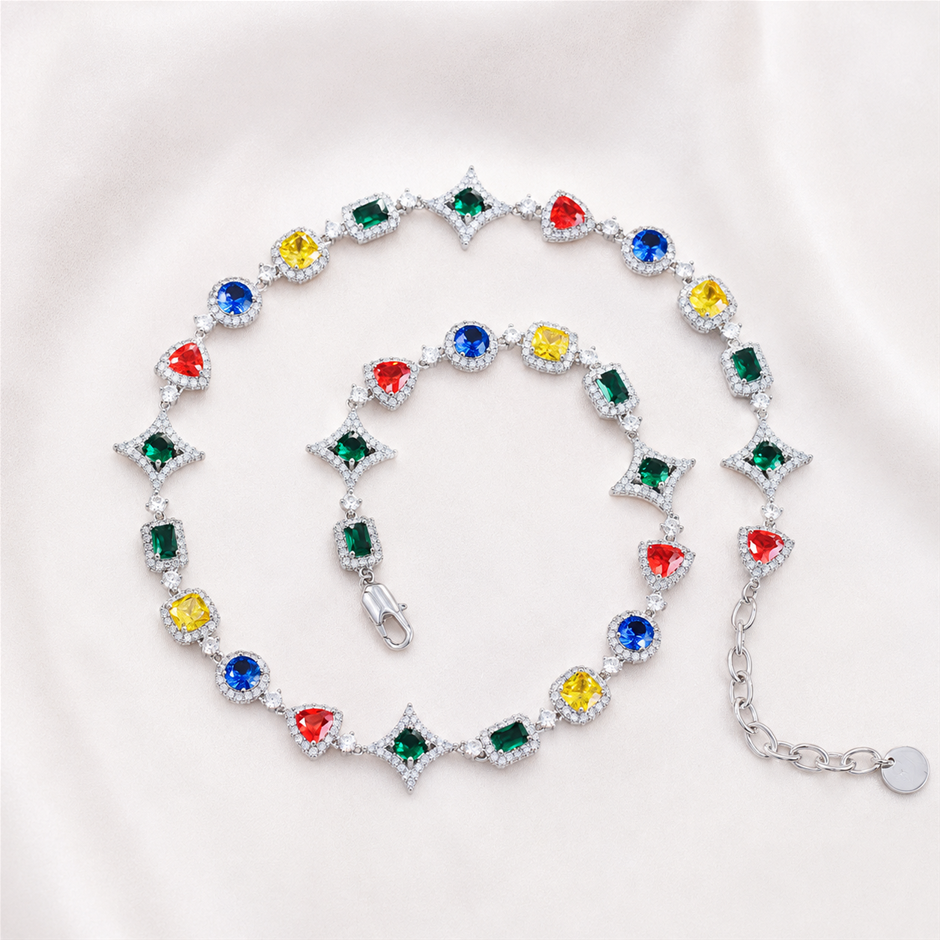 Sparkling Multi-Shape AAA+ Cubic Zirconia Necklace