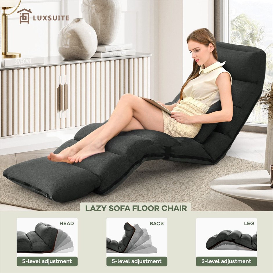 Adjustable Floor Sofa Cushion Chair Recliner with Pillow