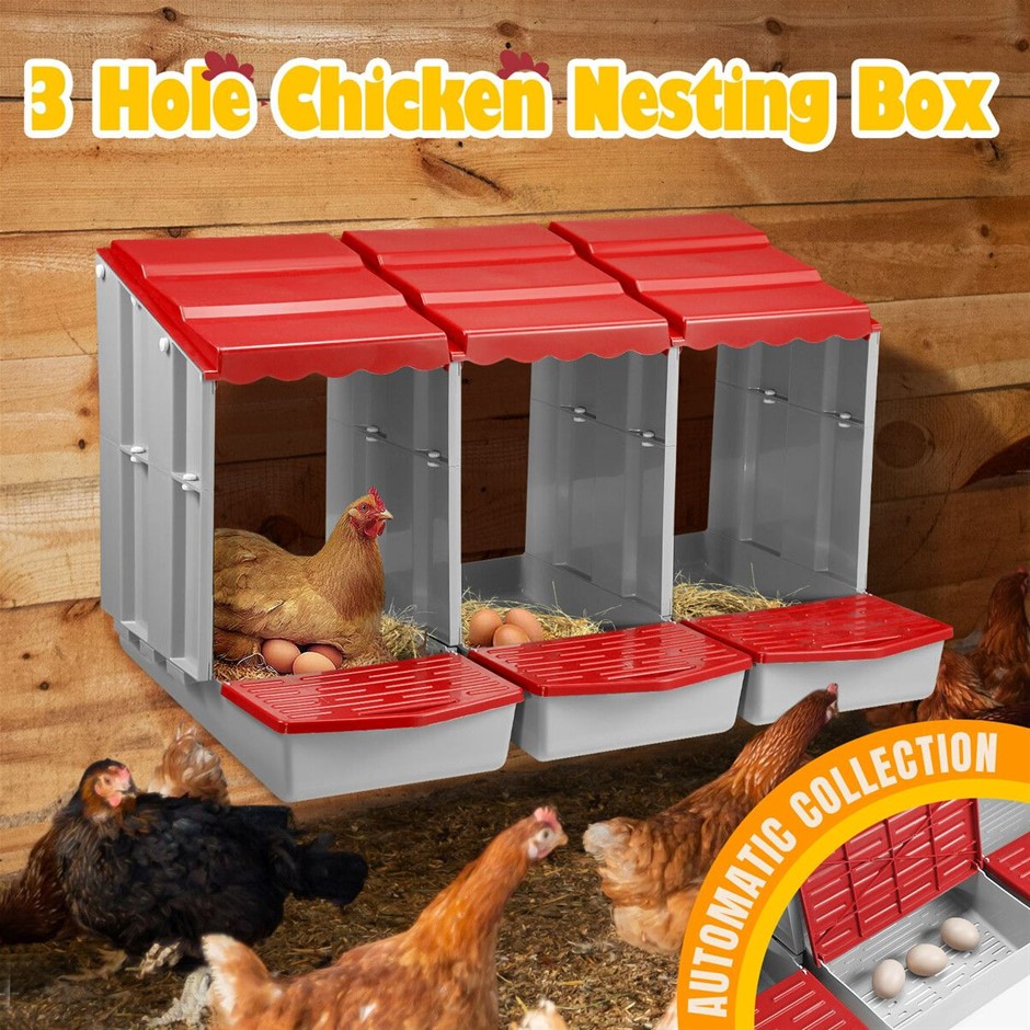 3 Hole Chicken Nesting Box Roll Away Plastic