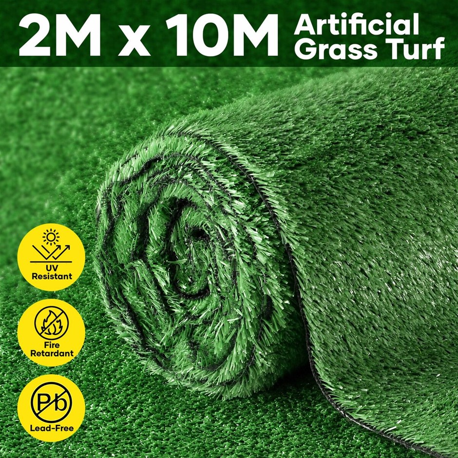 10x2m Artificial Grass Turf 15mm UV Resistant Synthetic Lawn