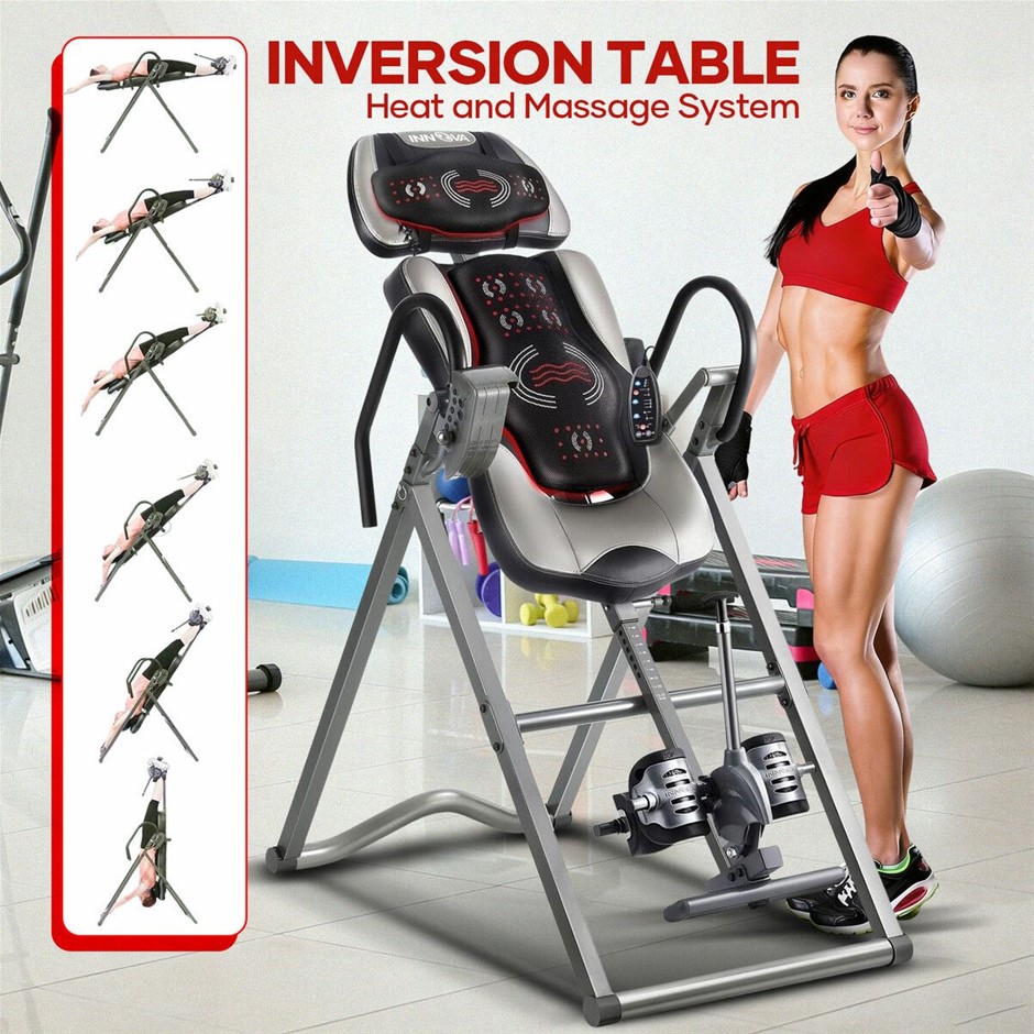 Heated Massage Inversion Table Gravity 6-Position Adjustable
