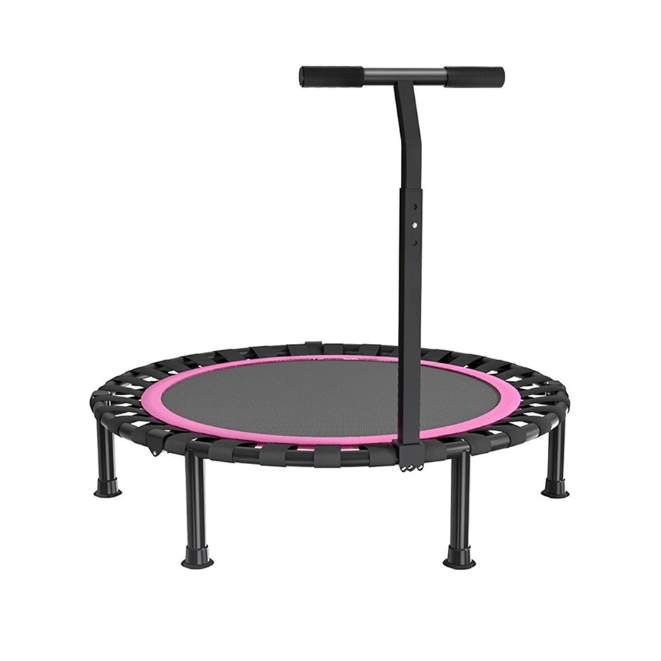 48 Inch Portable Folding Trampoline with T-Rails Indoor Outdoor Fitness