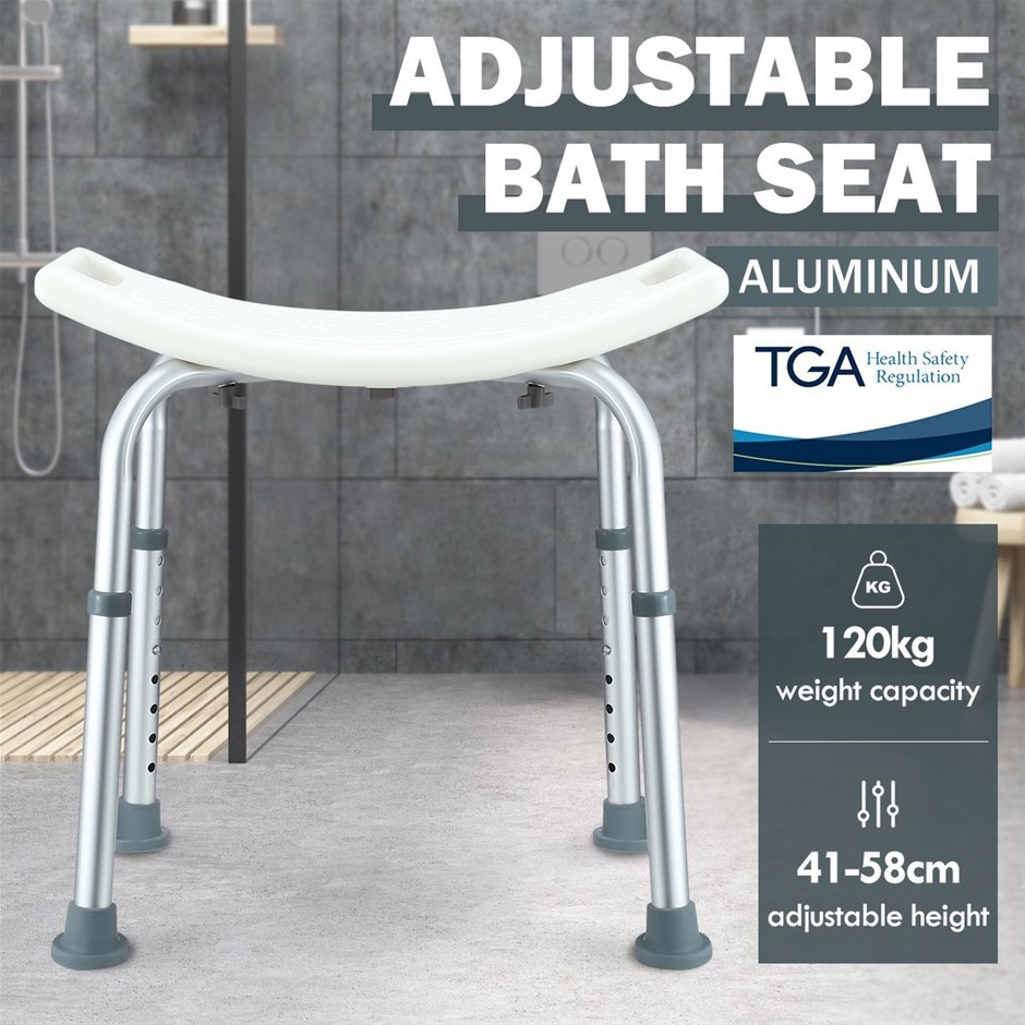 Adjustable Shower Chair Bathroom Stool Raised Bath Seat