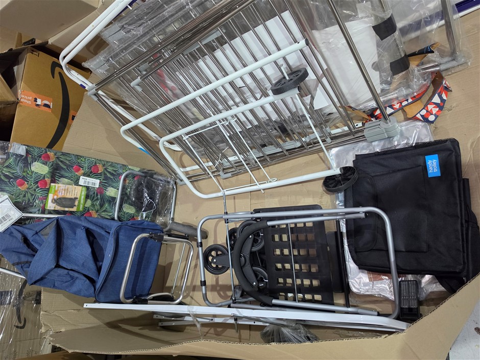 Assorted Trolley and Clothes Drying Racks. NB: Sold as Shown.  Important