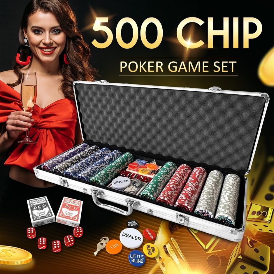 500 Holographic Butterfly Poker Chips Set with Cards, Dice & Aluminum Case