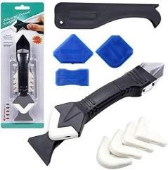 2x Caulking Tool Kit, 3 in 1 Caulking Tools(Stainless Steelhead) Silicone S