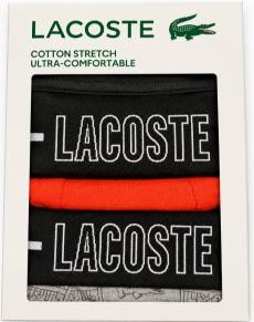 Lacoste Men's 3-Pack Cottom Stretch Ultra Comfortable Trunks/Boxers, Black/