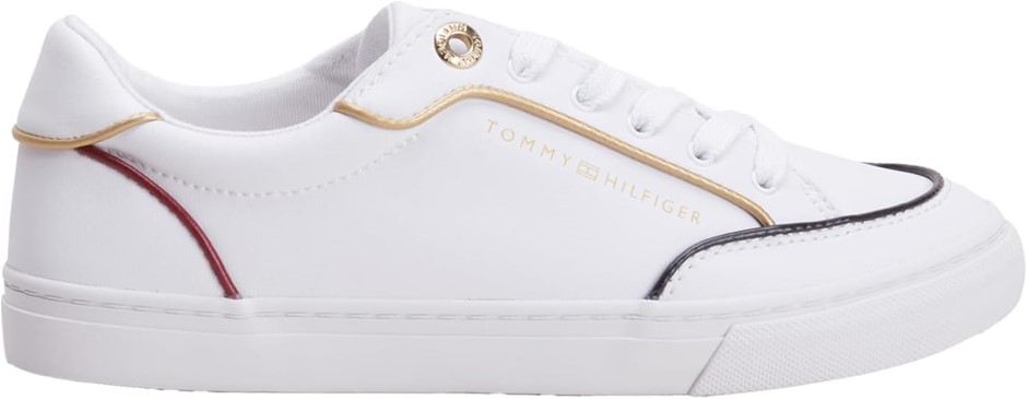 TOMMY HILFIGER Womens IM Court Sneaker. White, EU37.