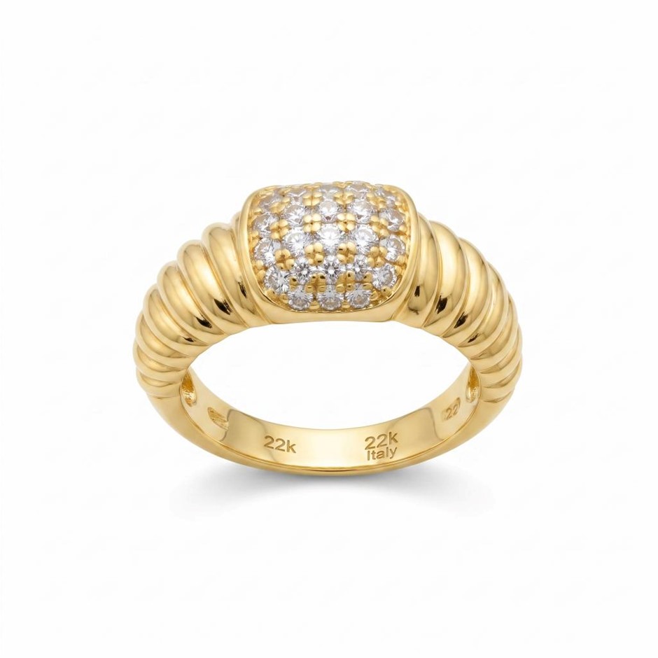 22K/Italy Gold Bonded Ring -(stamped 22K/Italy)-Warranty Quality-6 US