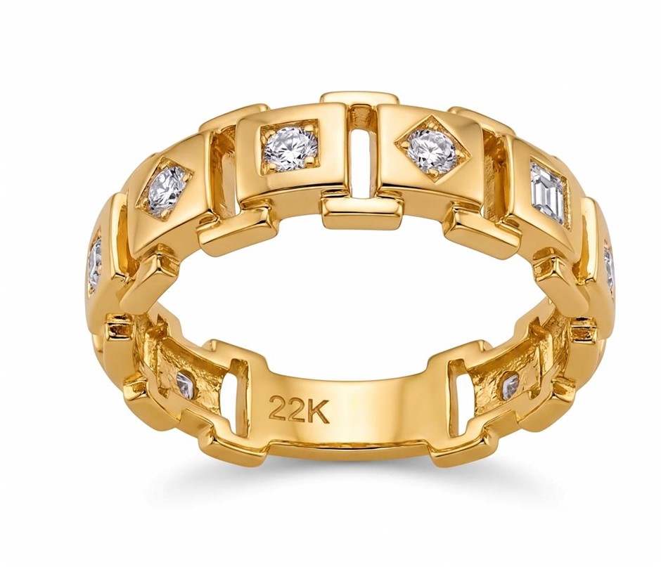 22K/Italy Gold Bonded Ring(stamped 22K/Italy)Warranty Quality-10 US