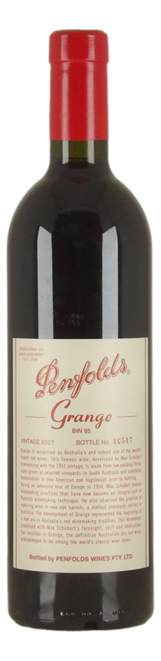 Penfolds Bin 95 Grange 2017 (1x 750mL), SA.