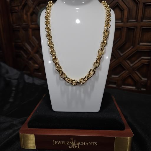 18k Italy Stamped Yellow Gold BondedChain-Quality Guarantee-60cm-Bonus Gift