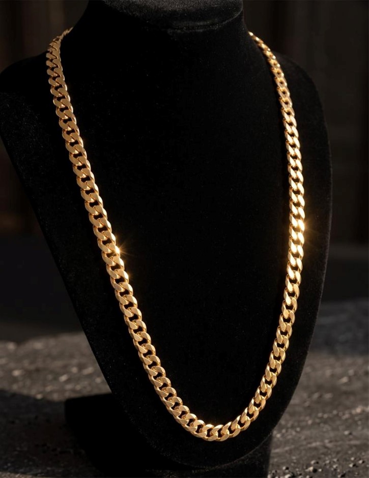 18k Italy Stamped Yellow Gold Bonded Chain-Quality Guarantee-60cm