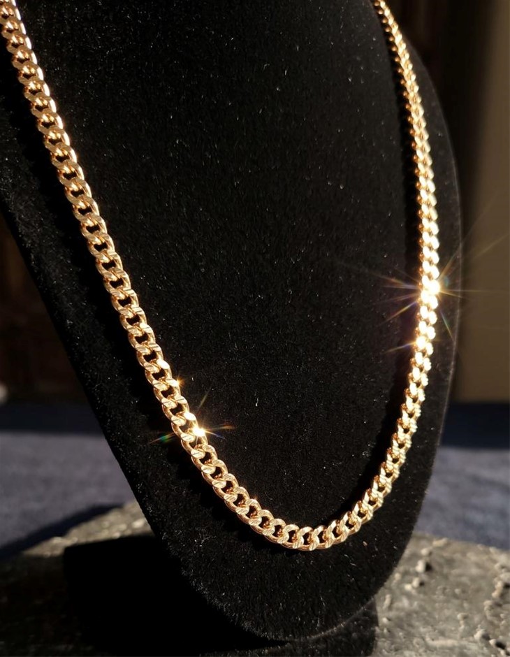 18k Italy Stamped Yellow Gold Bonded Chain-Quality Guarantee-60cm