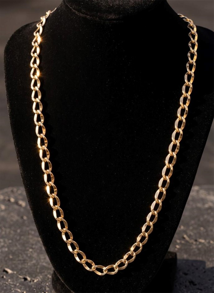 18k Italy Stamped Yellow Gold Bonded Chain-Quality Guarantee-60cm