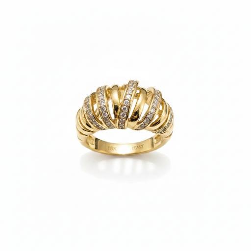 18K/ITALY Yellow Gold BondedRing -Quality Guarantee-7 US-Bonus Gift