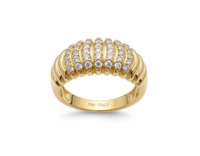 18K/ITALY Yellow Gold BondedRing -Quality Guarantee-7 US-Bonus Gift