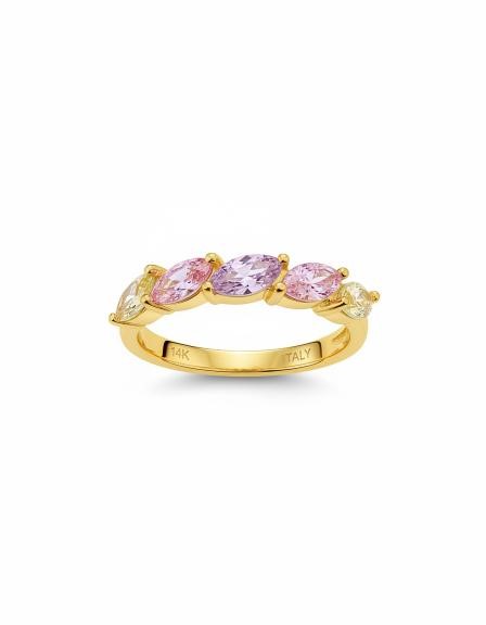 14K/Italy 1.25ctw Oval Cut Yellow Gold Bonded Ring(stamped) 9US