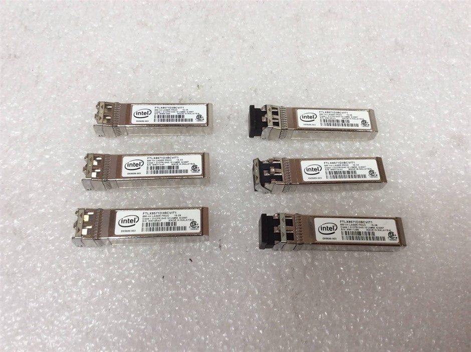 Intel FTLX8571D3BCVIT1 10GbE 850nm SFP+ Optical Transceiver Module(Lot of 6