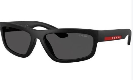 Prada Linea Rossa Black Wraparound Sunglasses