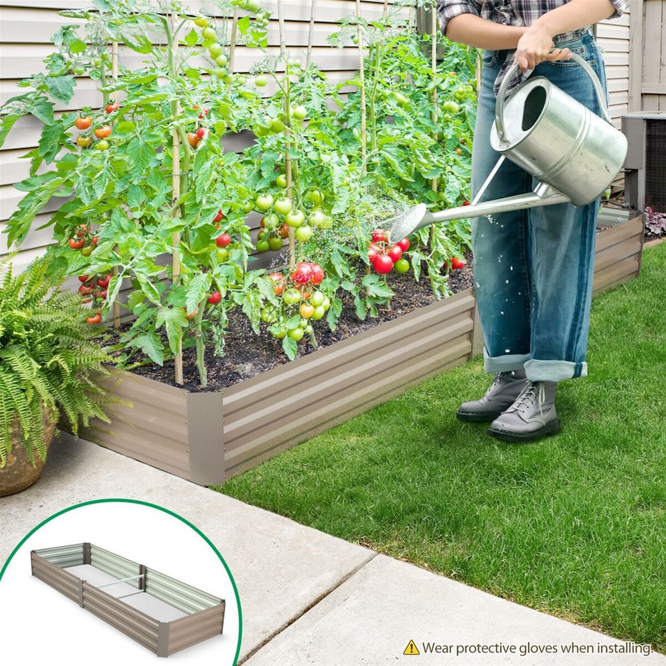 Raised Garden Bed Planter Box Steel 240x60x30cm