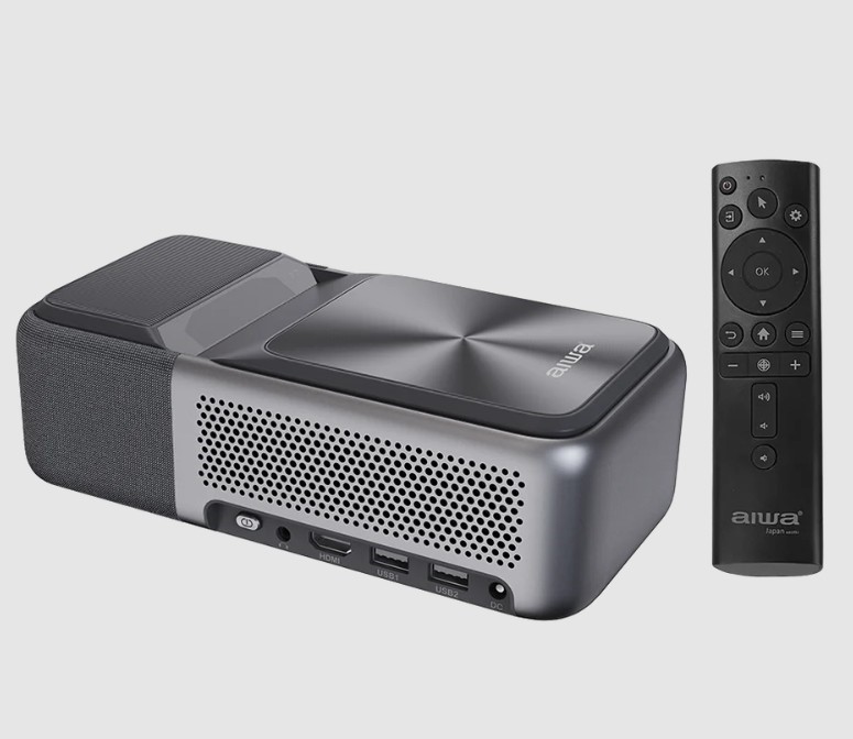 AIWA Ultra Short Throw Smart Projector with Bonus Sound Bar NB: minor use