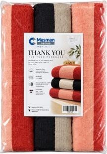 Linen Mille 3-Pack 100% Cotton Velour Cabana Stripe Bath Towels (75 x 150cm